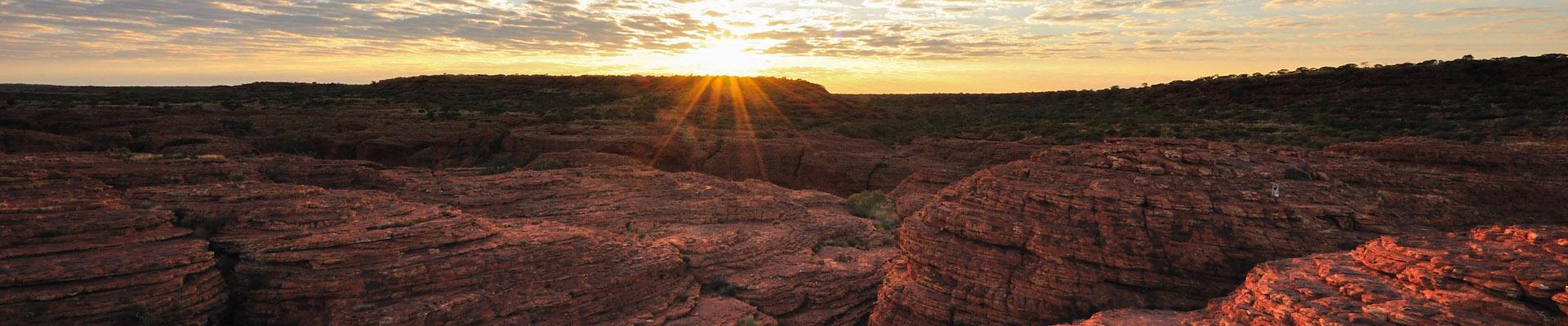 Kings Canyon with sunrise, Australia